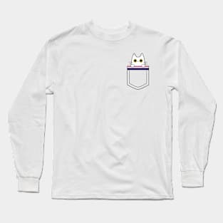 Genderfluid cat in a pocket Long Sleeve T-Shirt